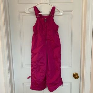 Zero Xposur Hot Pink Girls Snow Bibs, Size 4